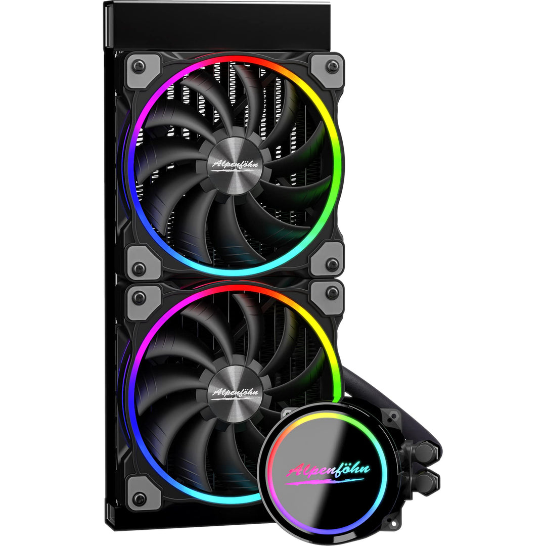 Alpenföhn - Gletscherwasser AiO 240 High Speed RGB 2x Lüfter 120mm PWM Wasserkühlung PC hat ein Max
