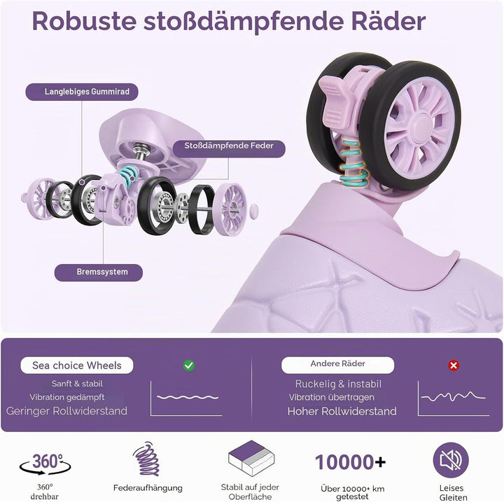 Sea choice Kofferset 3 Telig Hartschalen Erweiterbar Reisekoffer mit 4 Rollen Leicht Trolley Rollkof