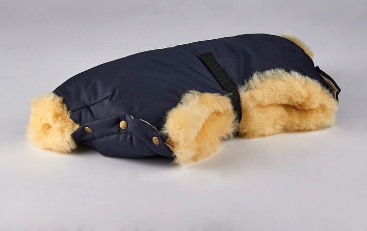 Naturasan Lammfell Handwärmer, warmer Kinderwagen Handmuff mit Lammfell Innenfutter, Muff, Kiwa, Bug