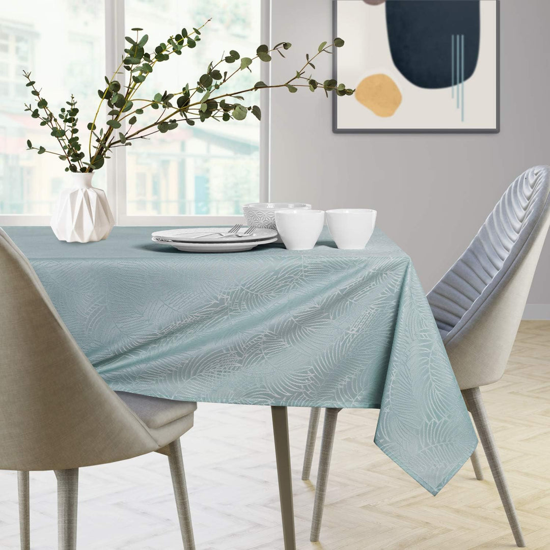 AmeliaHome Tischläufer Set 35x300 cm und 115x300 cm Lotuseffekt Wasserabweisend Blätter Minze Gaia 3