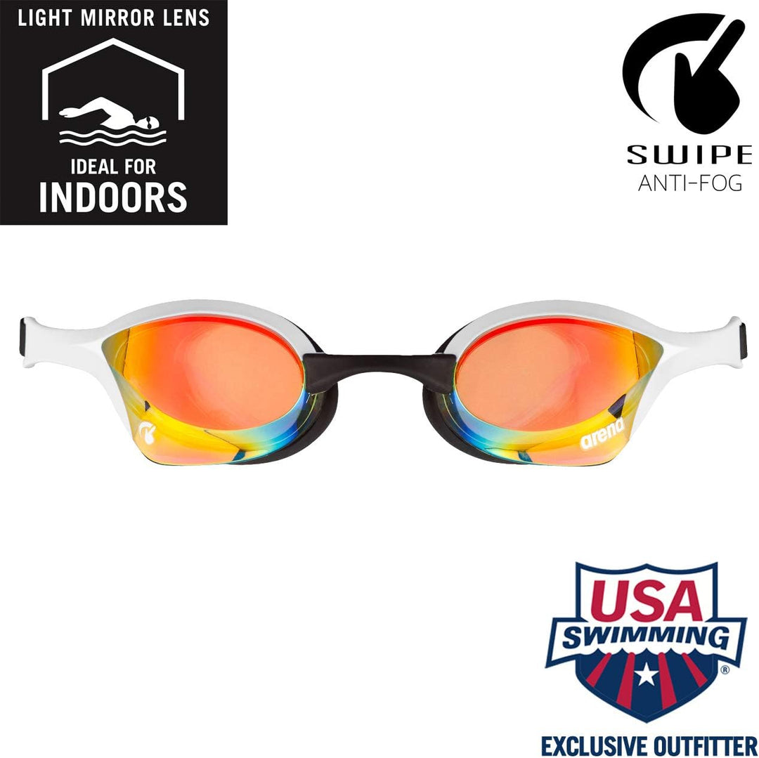 arena Unisex – Erwachsene Cobra Ultra Swipe Mr (Yell-White) Swim Goggles, Mehrfarbig, 1 Bundle mit A