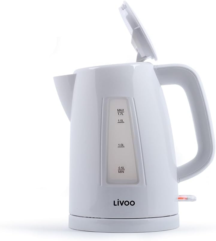 Livoo Wasserkocher 1,7 l DOD184N – 1850-2200 W – abnehmbarer Kalkfilter, 360°-Sockel, automatische A