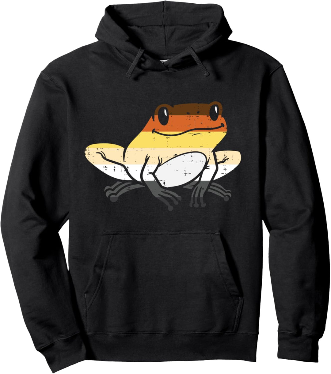 Frog Animal Funny LGBTQ Gay Bear Flag Gay Pride Men Pullover Hoodie