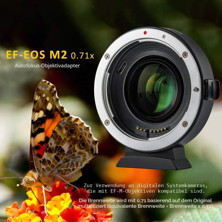 EF-EOS M2 Autofokus Objektiv-Adapter 0.71x Speed-Booster für Canon EF-Objektiv zu Canon EOS-M (EF-M