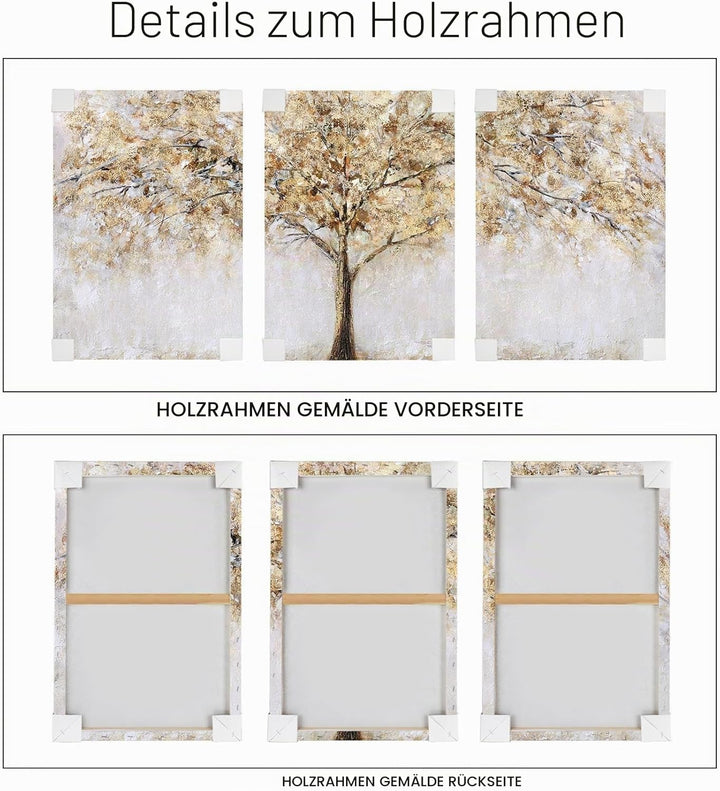 3 Panels Mit Rahmen Leinwand Bilder Abstrakte Baum Bild auf Leinwand Malerei Kunstdrucke Poster Bild