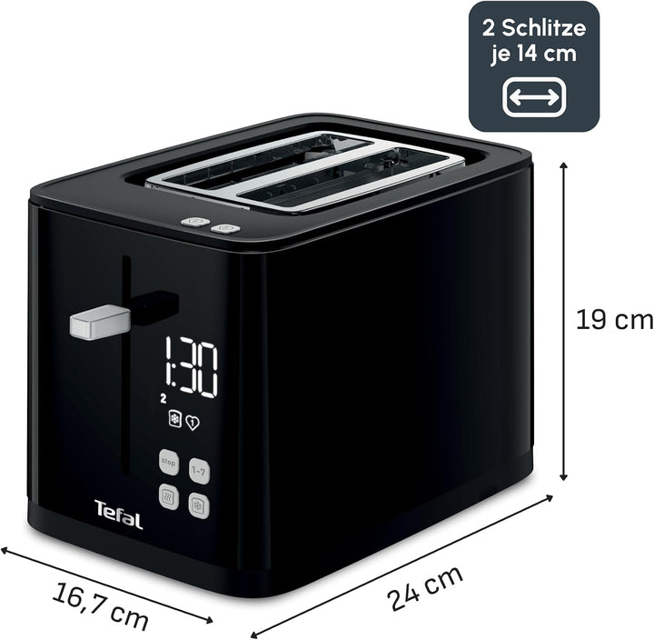 Tefal TL6408 Toaster | Für Zwei Lange Scheiben Favoriten-Einstellungen Countdown | Mit Digitaldispla