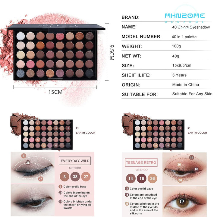 Professionelles Make-up Sets, MKNZOME 12st Schminke Set Damen Schminkset Makeup Paletten Kosmetik Li