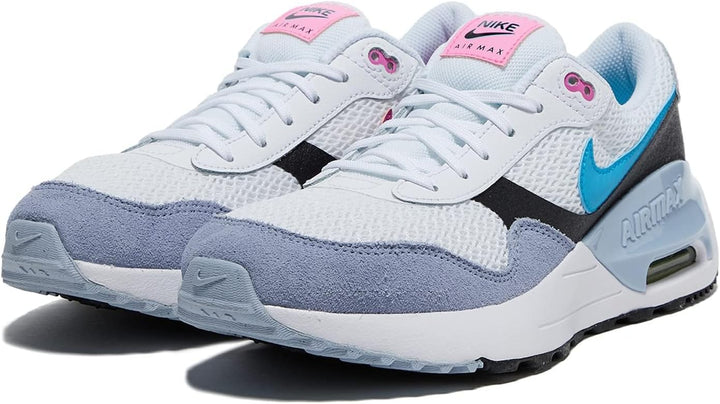 Nike Jungen Air Max SystmSneaker 35.5 EU Weiss Blau Blitzschwarz Blaues Flüstern, 35.5 EU Weiß