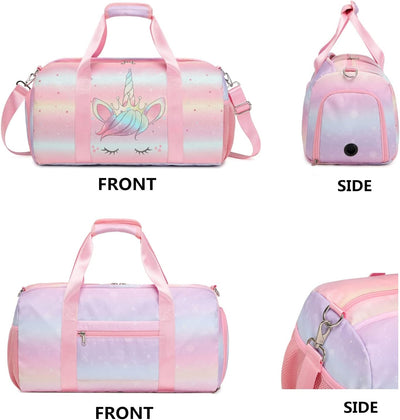 Schwimmtasche Kinder Reisetasche Kinder Sporttasche mit Schuhfach und Nassfach Trainingstasche Weeke