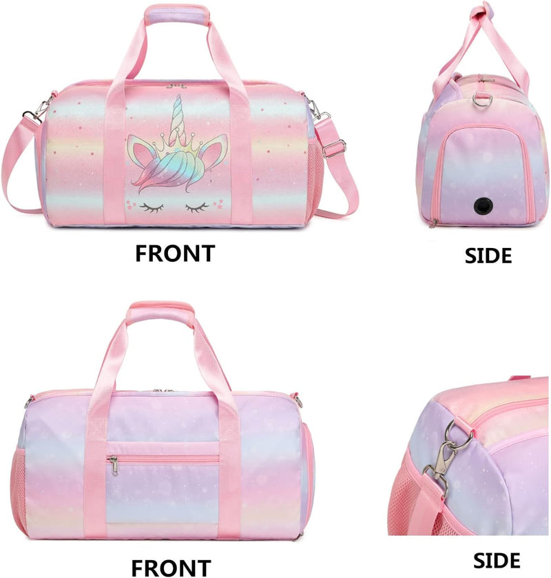 Schwimmtasche Kinder Reisetasche Kinder Sporttasche mit Schuhfach und Nassfach Trainingstasche Weeke