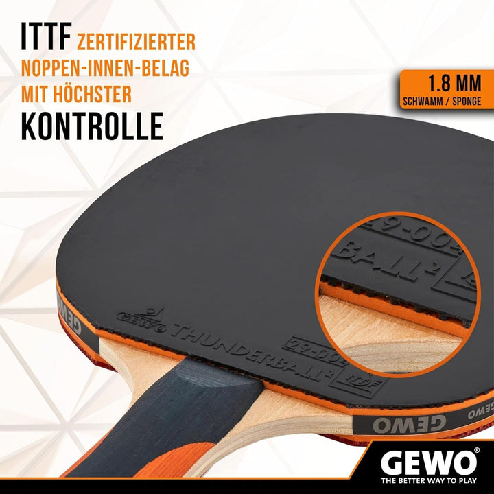 GEWO Tischtennisschläger Player - ITTF genehmigter Tischtennis Schläger - hohe Kontrolle und maximal