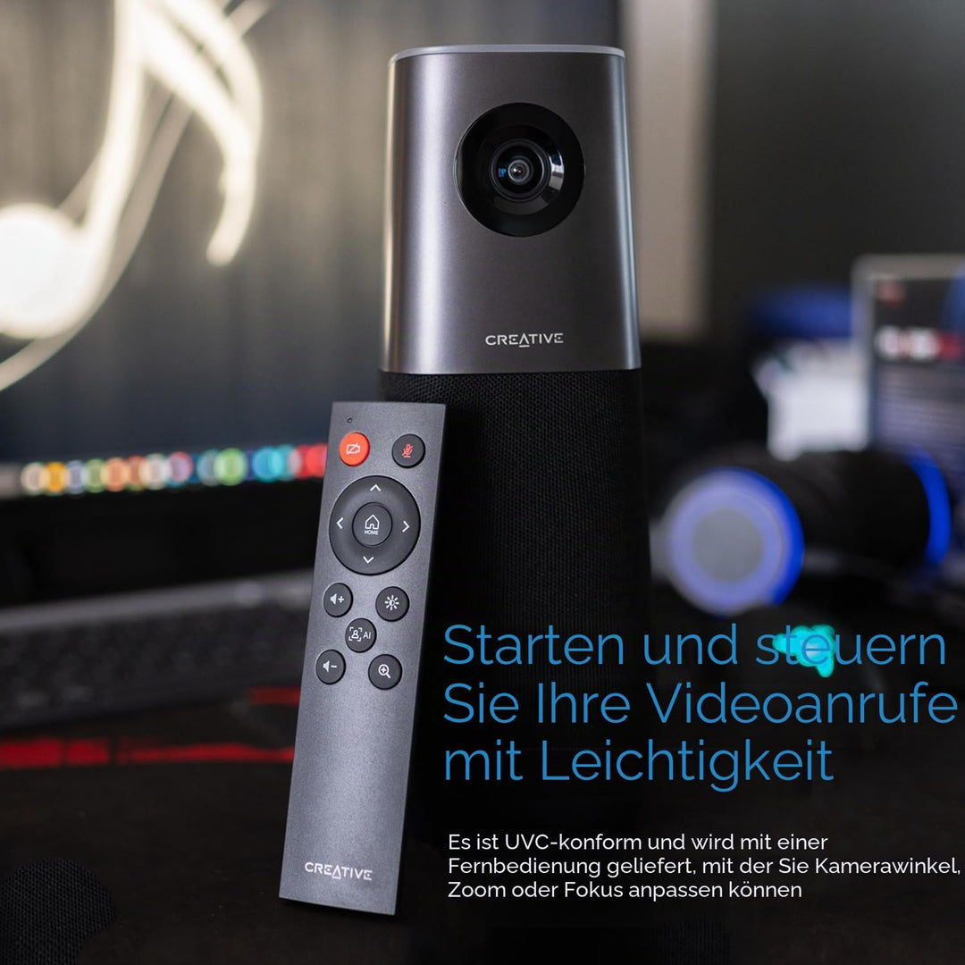 Creative Live! Meet 4K - 4K-UHD-Konferenz-Webcam mit automatischer Verfolgung und 7-Fach-Digitalzoom