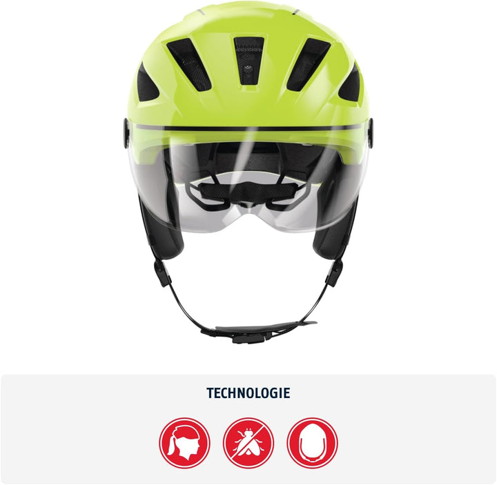 ABUS Stadthelm Pedelec 2.0 ACE - Fahrradhelm mit Rücklicht, Visier, Regenhaube, Ohrenschutz - für Da