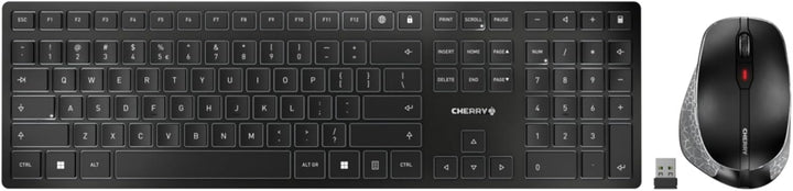 CHERRY DW 9500 Slim, kabelloses Tastatur- und Maus-Set, Belgisches Layout (AZERTY), Bluetooth- oder