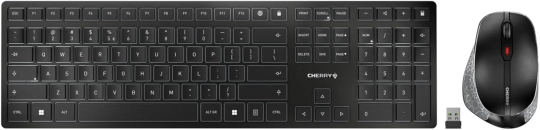 CHERRY DW 9500 Slim, kabelloses Tastatur- und Maus-Set, Internationales Layout (QWERTY), Bluetooth-