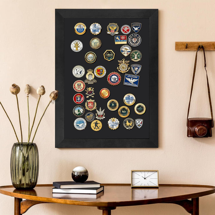 DOLLAR BOSS Magnetische Kreidetafel 90x60 cm, Magnettafel Schwarz mit Rahmen aus massivem Kiefernhol
