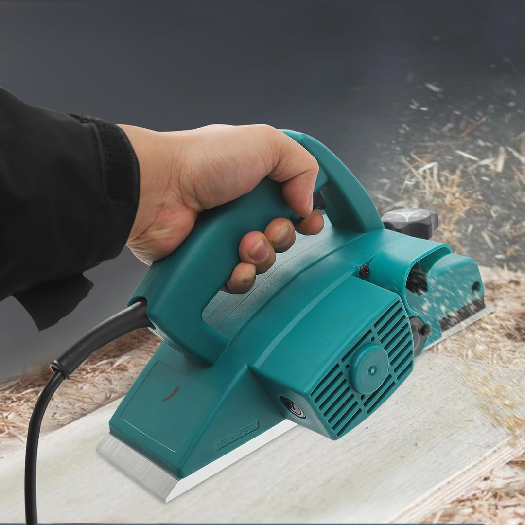 600W Elektrohobel, Hobelmaschine, Handhobel Elektrisch, 16500r/min, Hobelbreite 82mm, Hobeltiefe 0-2