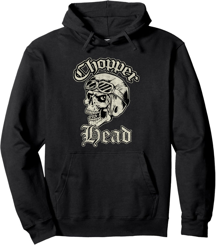 Chopper Head I Motorrad Bike Totenkopf Biker Pullover Hoodie