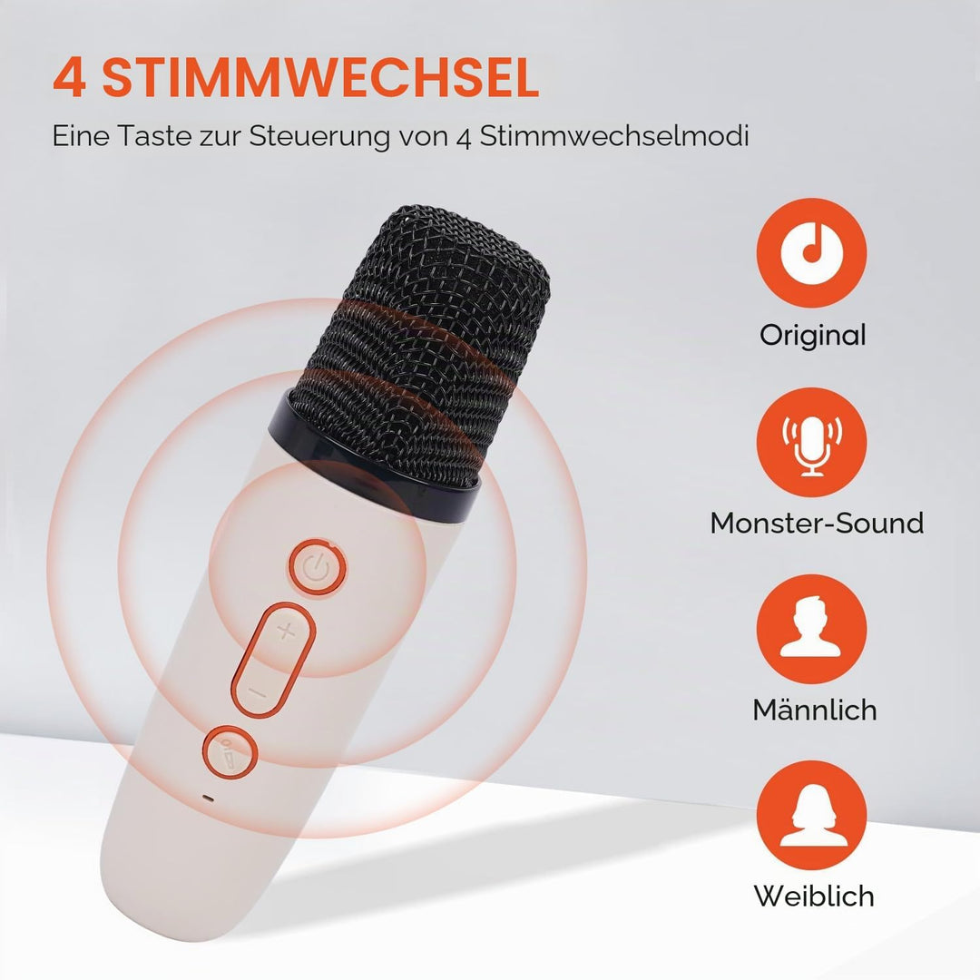 DYNASONIC B52 Karaoke mit Zwei Mikrofonen, Bluetooth-Karaoke-Lautsprecher für Kinder, elektronisches