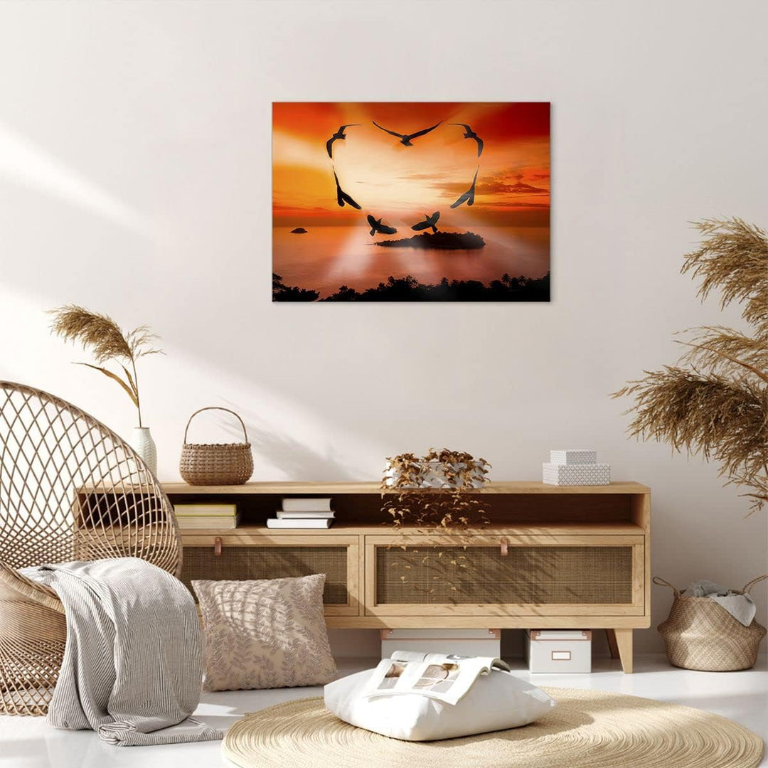 Bilder auf Leinwand Natur Landschaft Insel Meer Leinwandbild 70x50cm Wandbilder Dekoration Wohnzimme