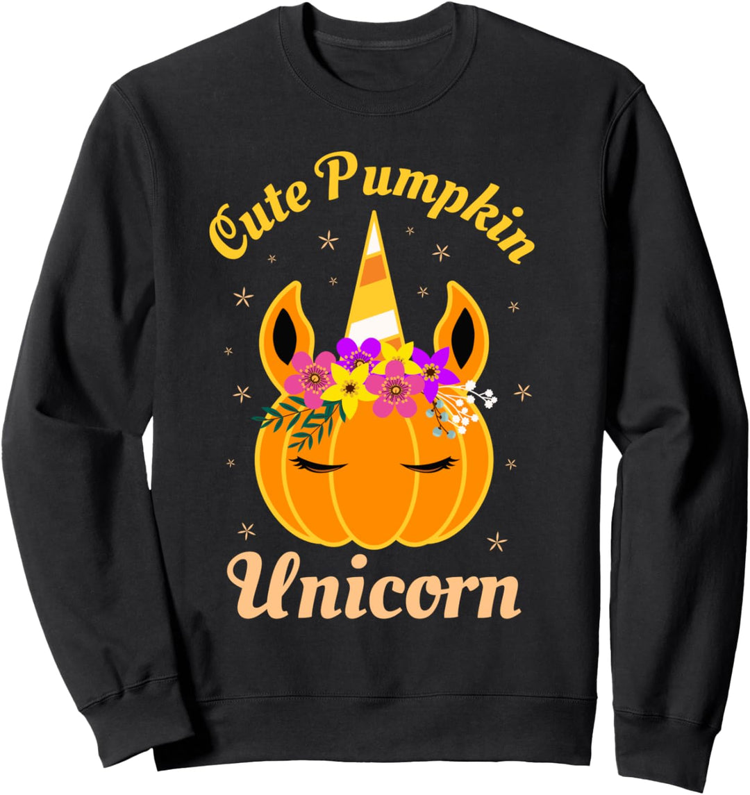 Süsse Kürbis Einhorn Kinder Kostüm Trick oder Leckerbissen Sweatshirt