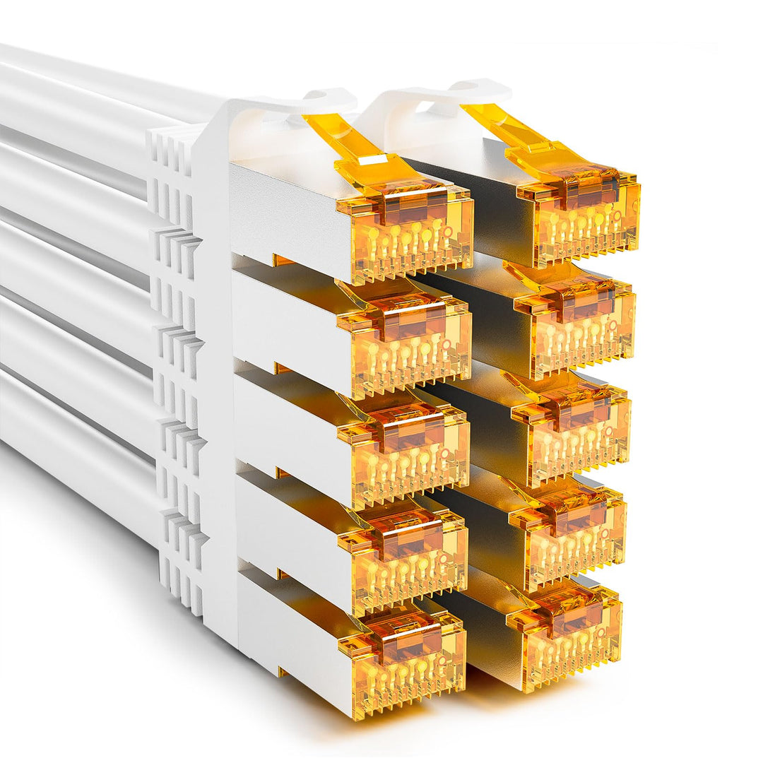 iwillink 10x 0,5M Patchkabel CAT 7, Lan Kabel CAT 7 Kurz(10Gbps, S/FTP PIMF Schirmung, Kupfer), Komp