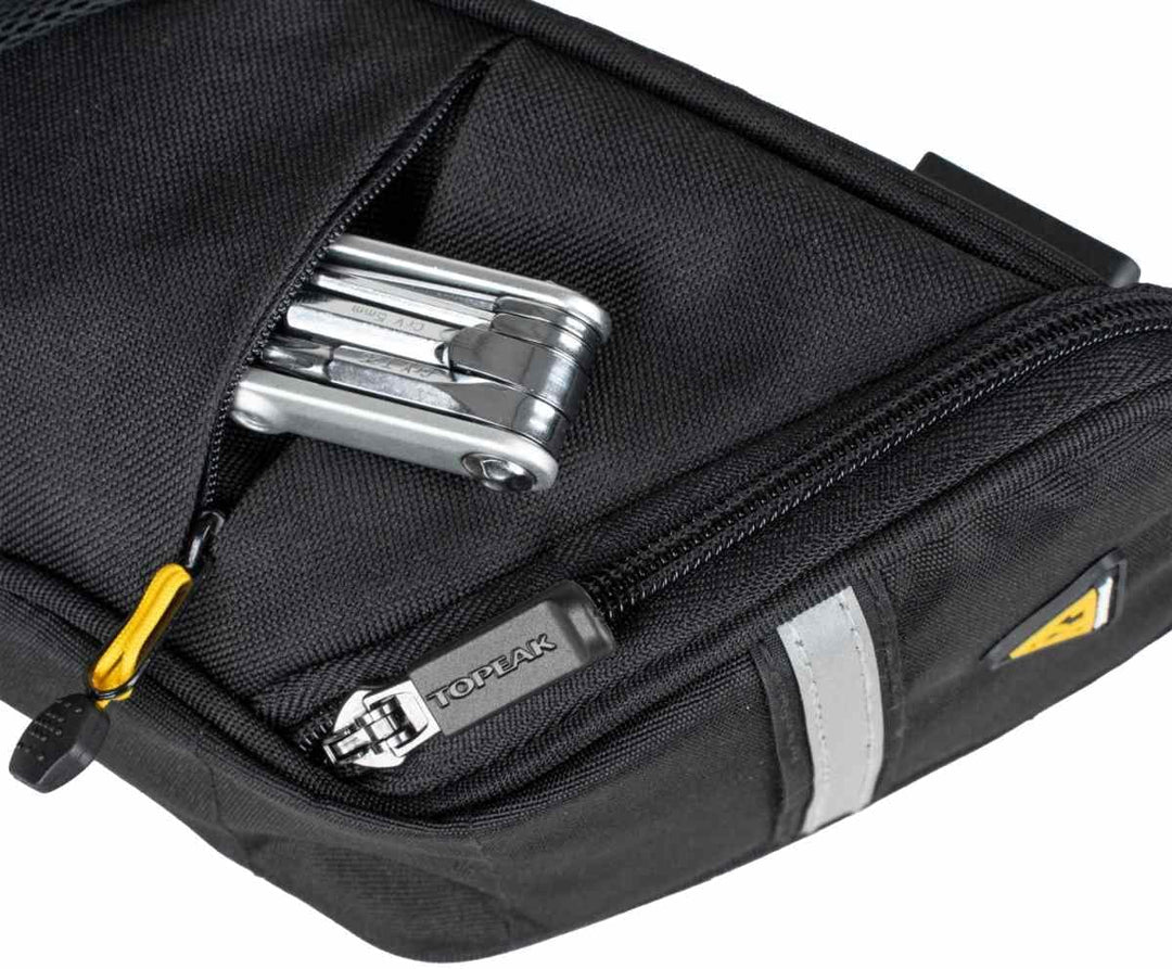 Topeak Aero Wedge Pack DX Satteltasche Schwarz 0,9 L, Fahrradtasche aus 600D Polyester mit QuickClic