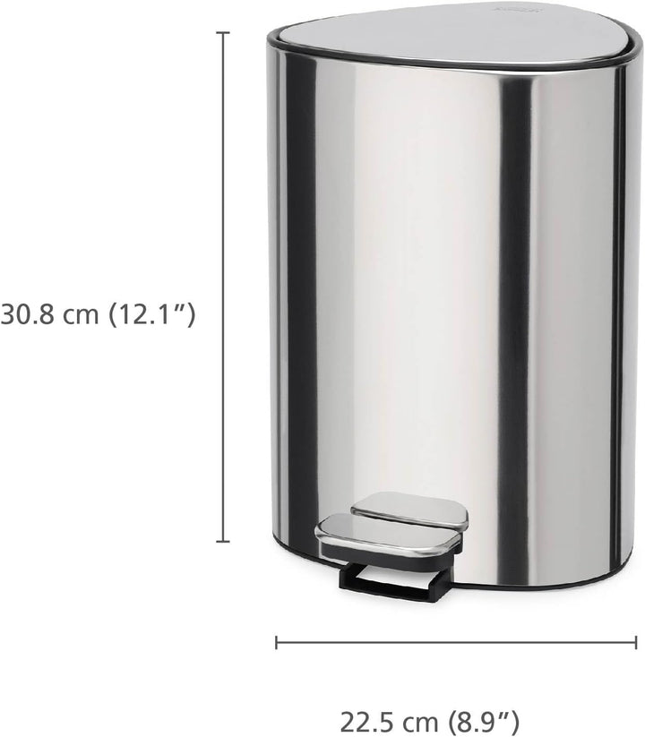 Joseph Joseph EasyStore Luxe 5l Edelstahl Treteimer mit Müllbeutel, Absenkautomatik Deckel, herausne