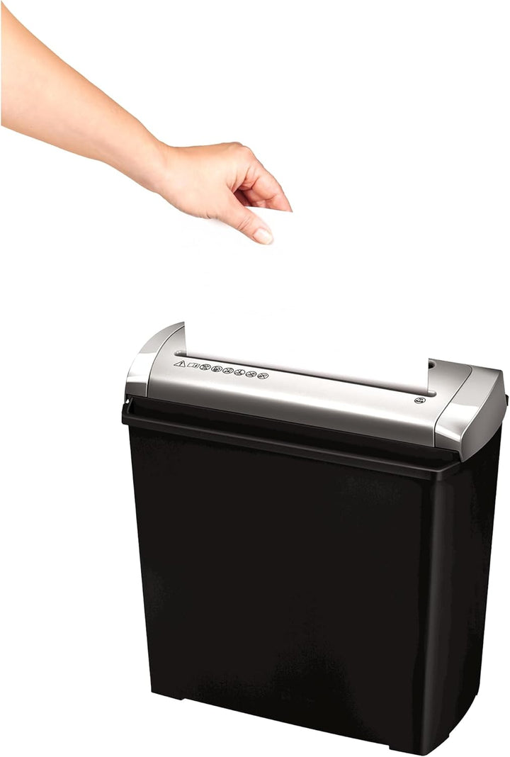 Fellowes Trito 2S – Aktenvernichter, Streifenschnitt, 5 Blatt, schwarz