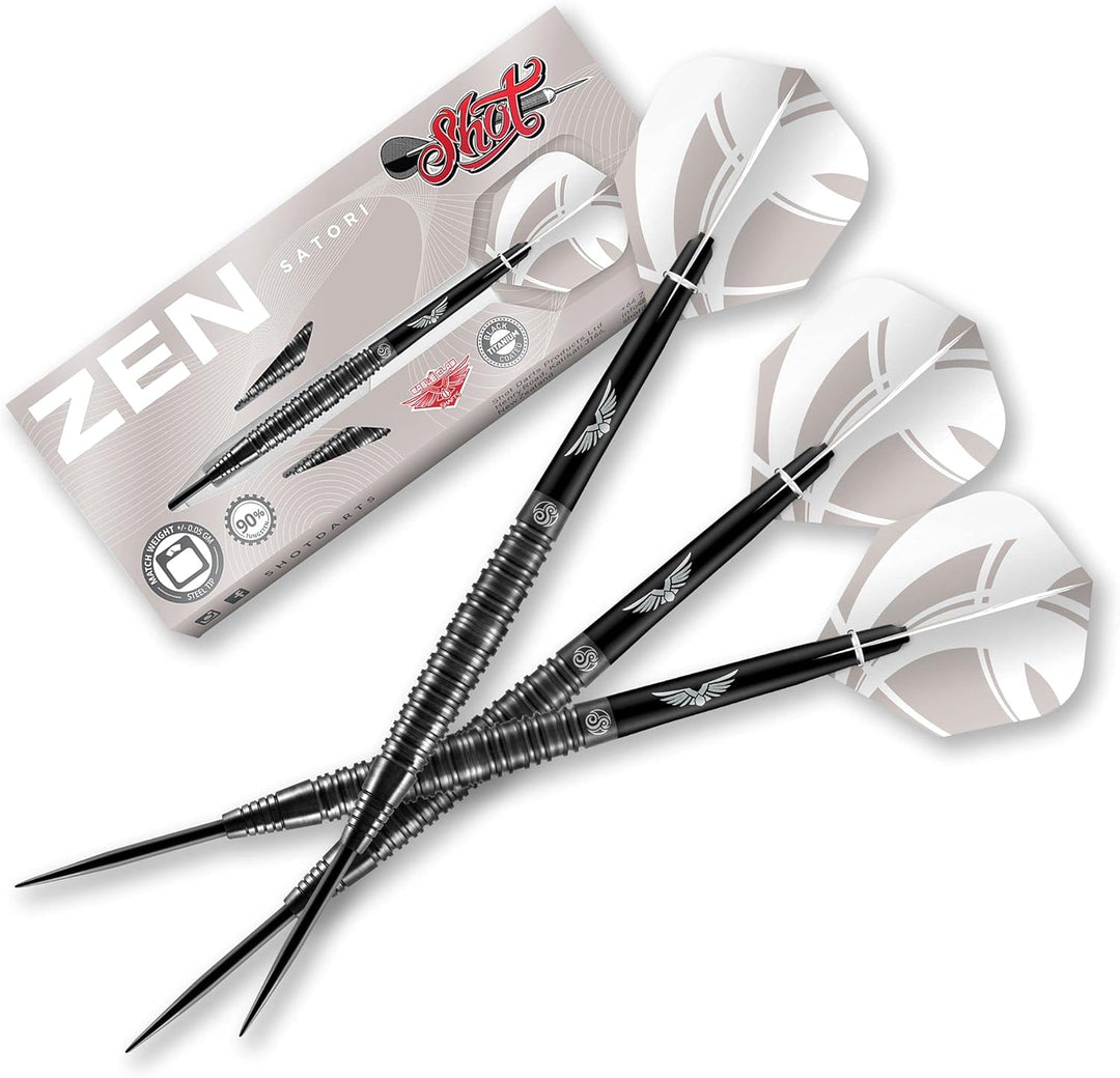 Shot! Darts Zen Satori 90% Tungsten Pro Wurfpfeile Stahlspitzen-Set, Professional - Hergestellt in N