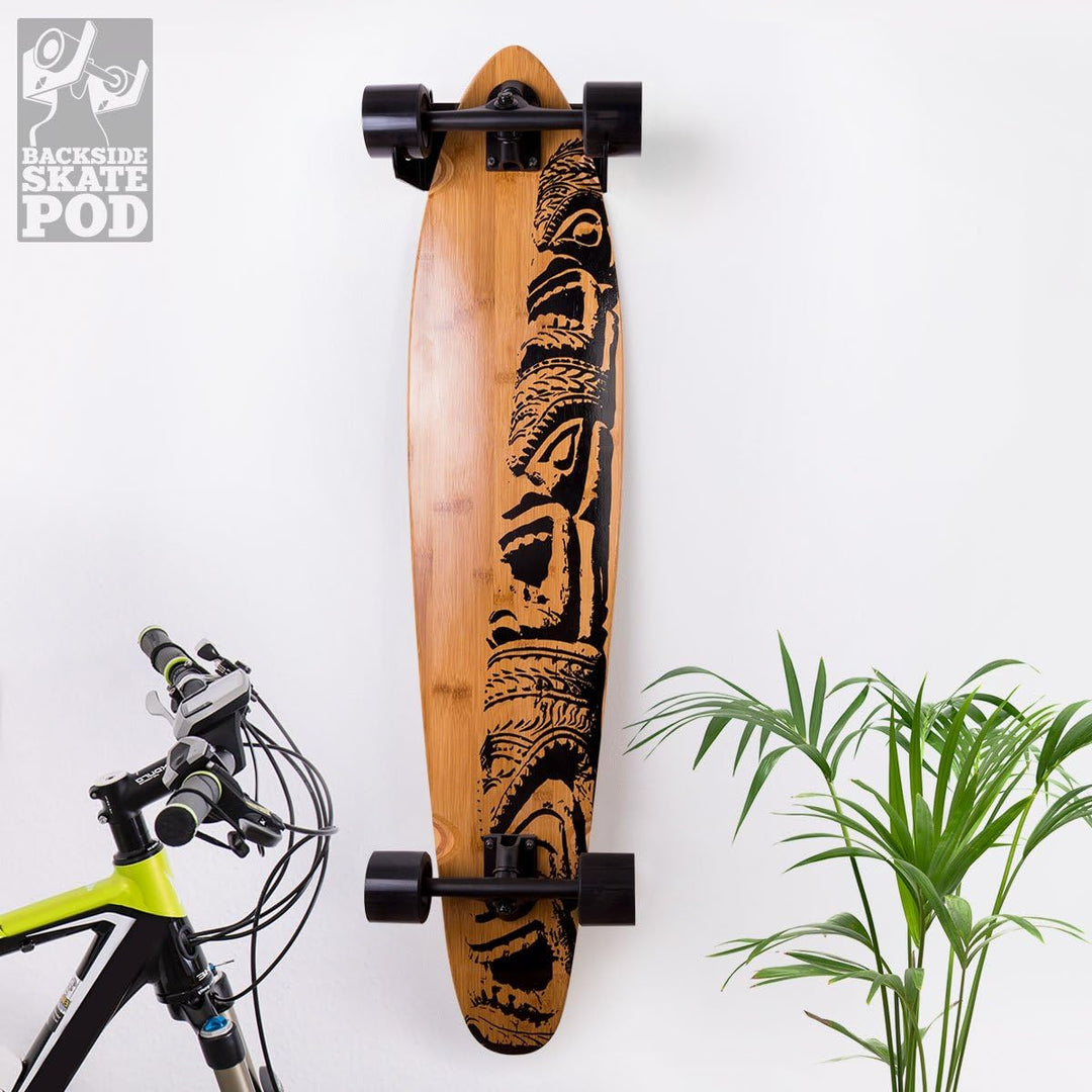 WANDKINGS Skateboard Wandhalterung - Backside Variante - Wähle eine Farbe Schwarz Matt, Schwarz Matt