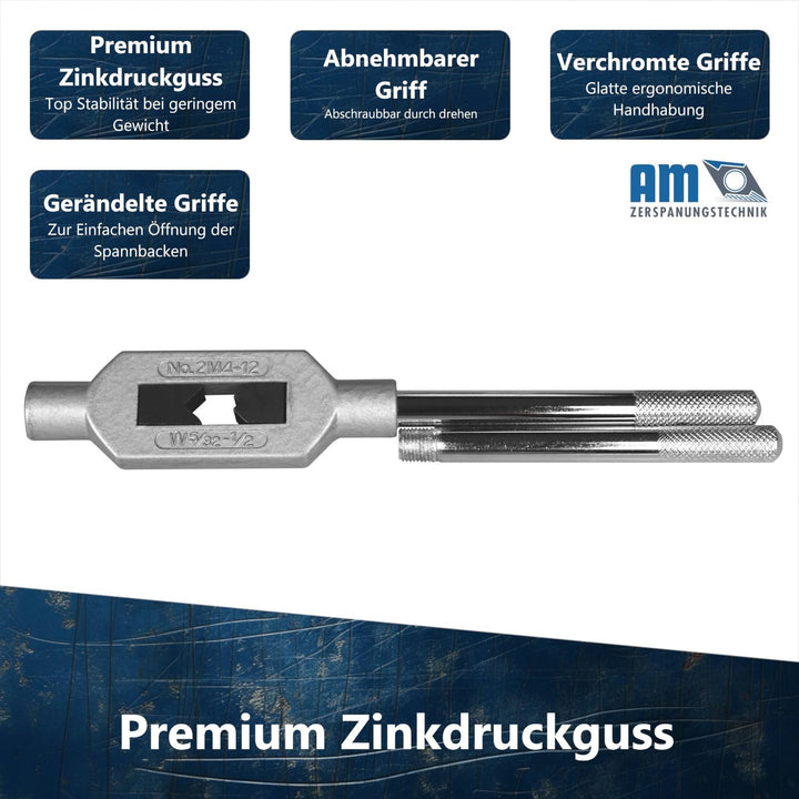 AM-Zerspanungstechnik Windeisen | verstellbares PRO Windeisen für Gewindebohrer | Auswahl verschiede
