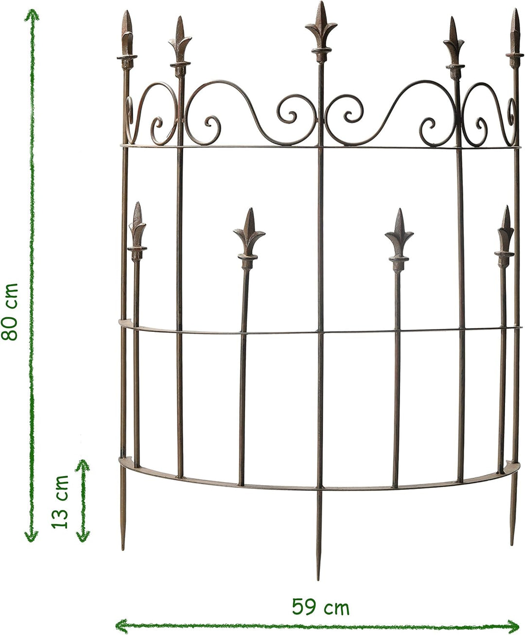 ecosoul Staudenhalter Strauchhalter halbrund Rankhilfe Metall Eisen Rostfarben Deko 80cm hoch 59 cm