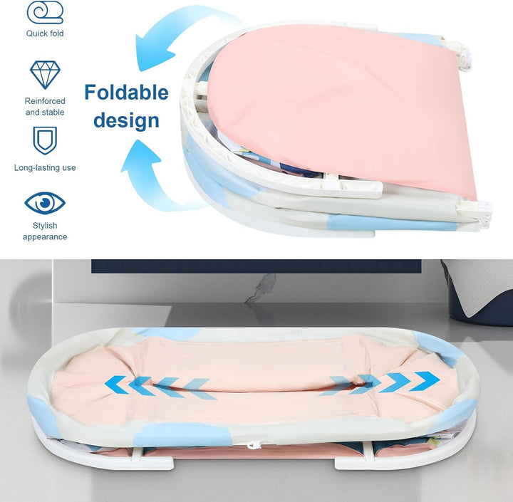 Tragbare Faltbare Badewanne, Rosa, Kunststoff, Freistehend, 115 x 57 x 53 cm, 114 cm, 114 Cm