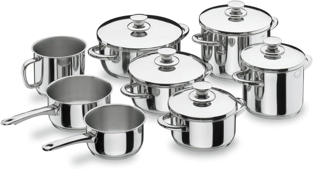 LACOR 40018 Bratentopf mit Deckel 18 cm Vitrocor, silber, 18 cm