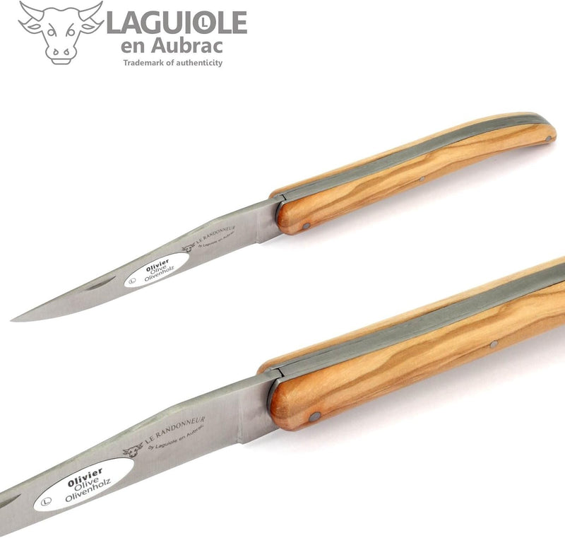 Laguiole en Aubrac L0512RLIL Taschenmesser Randonneur 12 cm, Messer Klinge 10 cm matt, massiver Grif