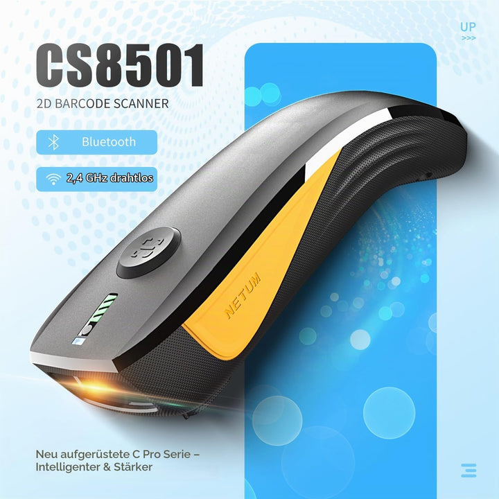 NETUM CS8501 Drahtloser QR Code Scanner – Verbesserter Bluetooth Barcode Scanner, Tragbarer 1D &amp; 2D