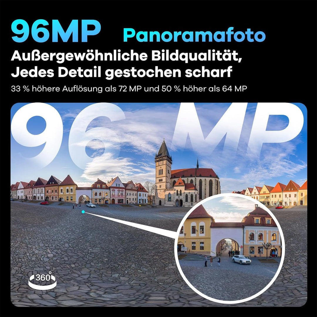 KanDao QooCam 3 Ultra - 8K wasserdichte 360 Action Kamera, 96MP Foto &amp; 8K 360 Video mit Dual 1/1.7 "
