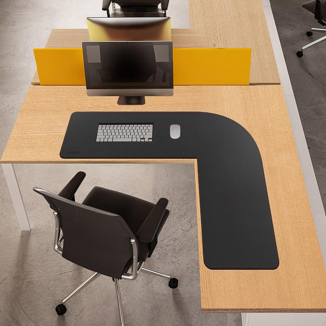 ZORESYN L förmiger Schreibtischunterlage 100 cm (L)x100 cm (L) x33 cm (B), Eck-Büro-schreibmatte PU