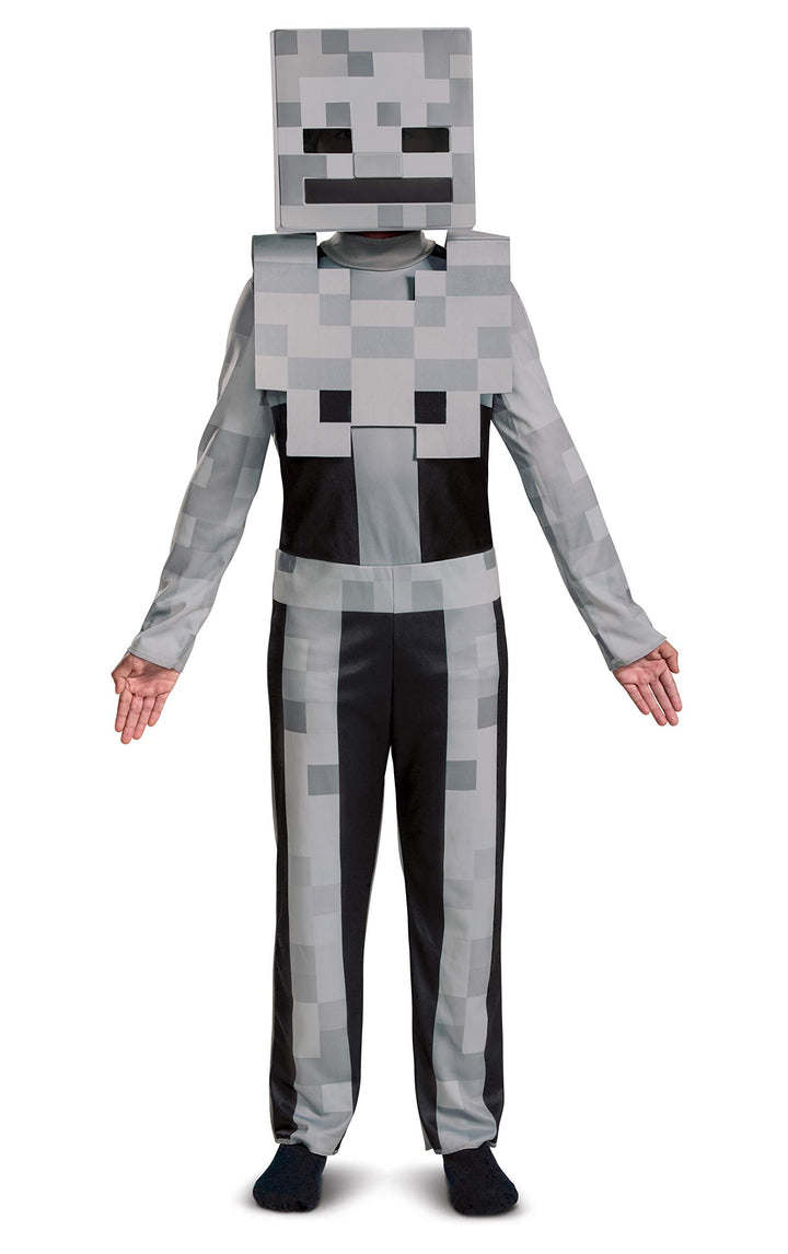Minecraft Skeleton Costume for Kids, Video Game Inspired Character Outfit, Classic Child Size Medium
