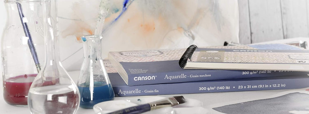 Canson Aquarelle Canson Block rundumgeleimt, 25 x 36 cm, 20 Blatt, 300 g/m², Feinkorn