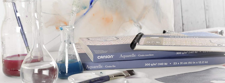 Canson Aquarelle Canson Block rundumgeleimt, 25 x 36 cm, 20 Blatt, 300 g/m², Feinkorn