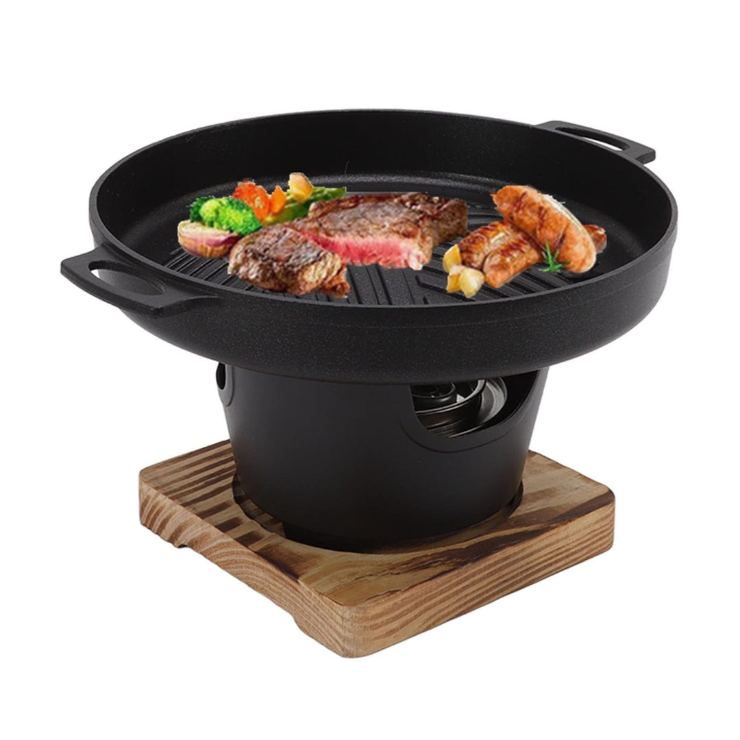 Camping Grill, Schwarz Mini Stilvoller Antihaft Grill Mobil, Tragbarer Kleiner Holzkohlegrill für Ca