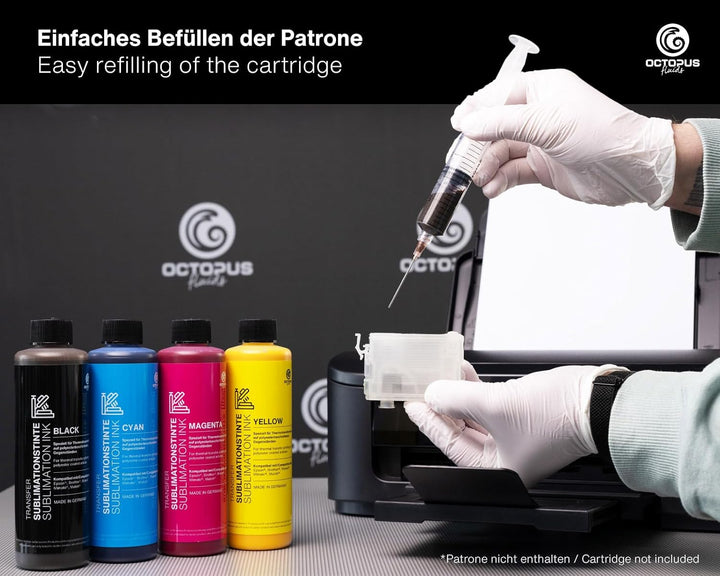 Octopus 1000 ml (1L) Sublimationstinte cyan (blau) für Textildruck, Transferdruck, Sublimation Ink k