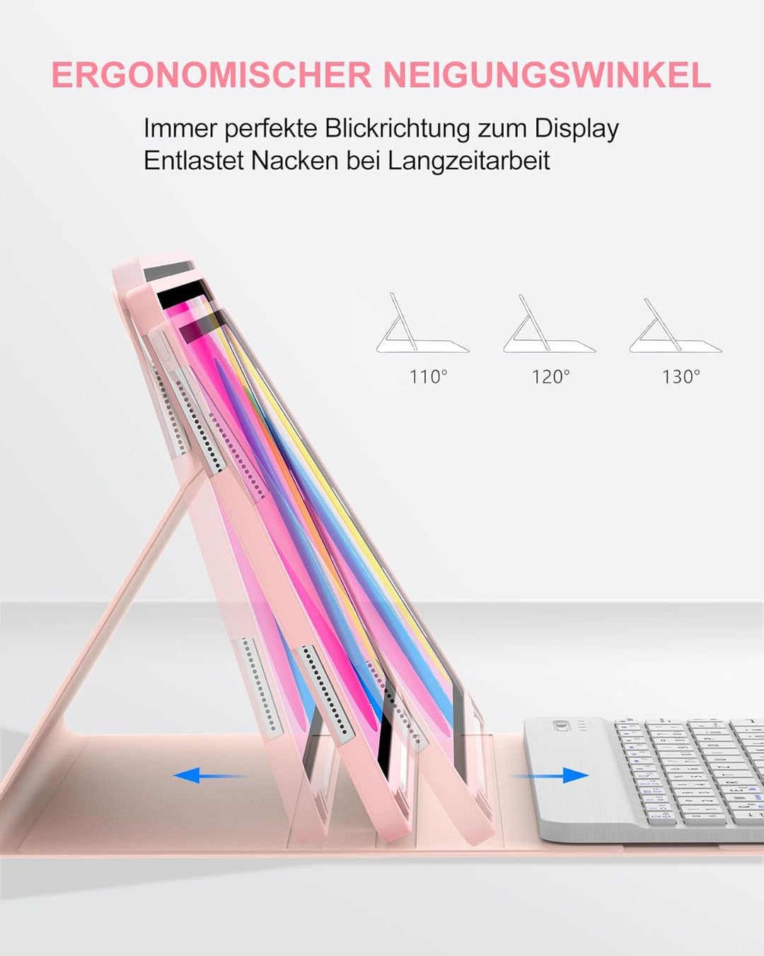 Hülle mit Tastatur für iPad 11/10 Generation (2025/2022, 11/10,9") – Bluetooth 5.0 Keyboard, QWERTZ