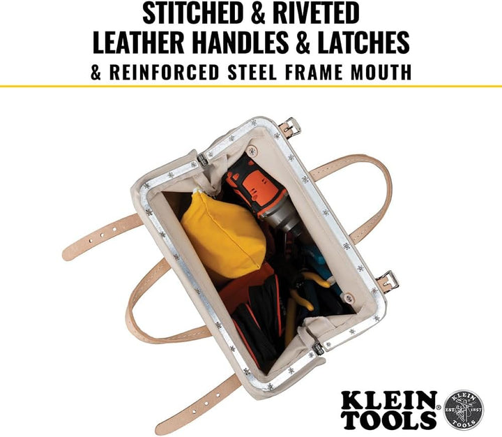 Klein Tools 5102-14 Werkzeugtasche aus Naturleinen, strapazierfähig, Werkzeugtasche, Mehrzwecktasche