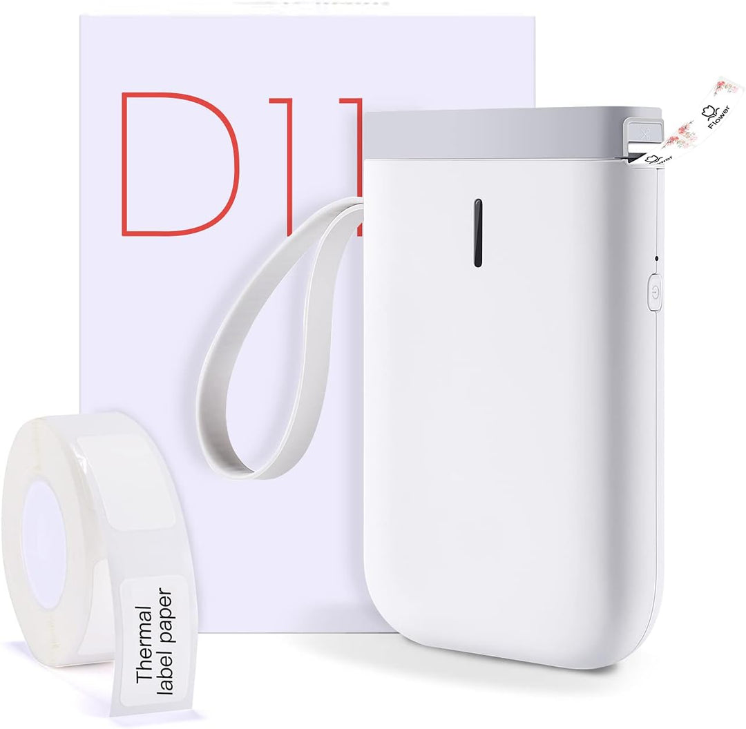 MokerLink Etikettendrucker mit Klebeband, kabelloser Bluetooth tragbarer Mini-Sticker-Handheld-Etike