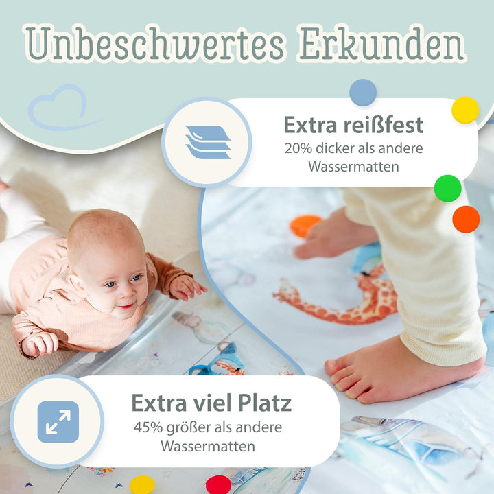 TummyTime Wassermatte XXL by Freudeskind, Baby Wasserspielmatte, 100% Phtalate- & BPA-frei ab 0, 3,