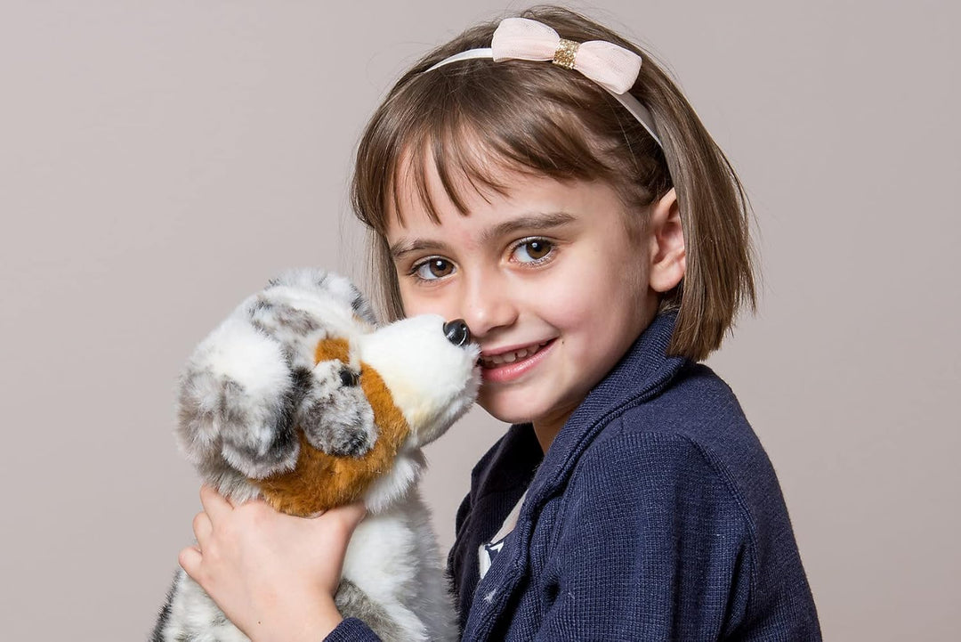Teddy Hermann 91933 Hund Australian Shepherd 30 cm, Kuscheltier, Plüschtier mit recycelter Füllung,
