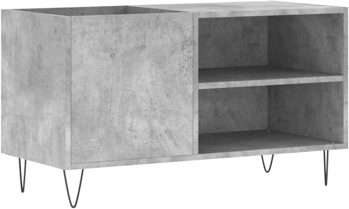 Rantry CD-Schrank, Holztechnik, Grau, Beton, 85 x 38 x 48 cm, CD-Rack, Standregal, Aufbewahrung, Möb